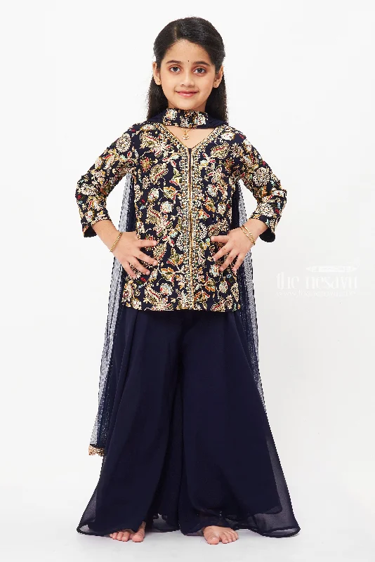 Elegant Embroidered Top with Palazzo Set - Traditional Charm with a Modern Twist