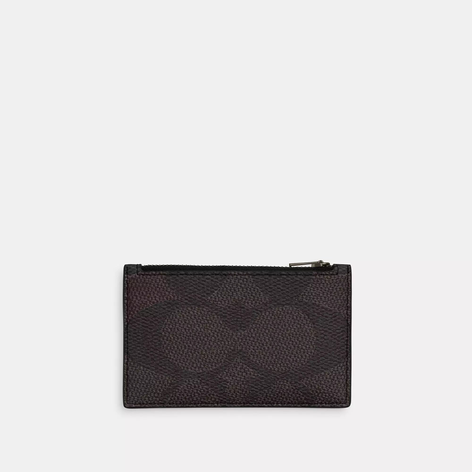 Coach Outlet Zip Card Case In Blocked Signature Canvas