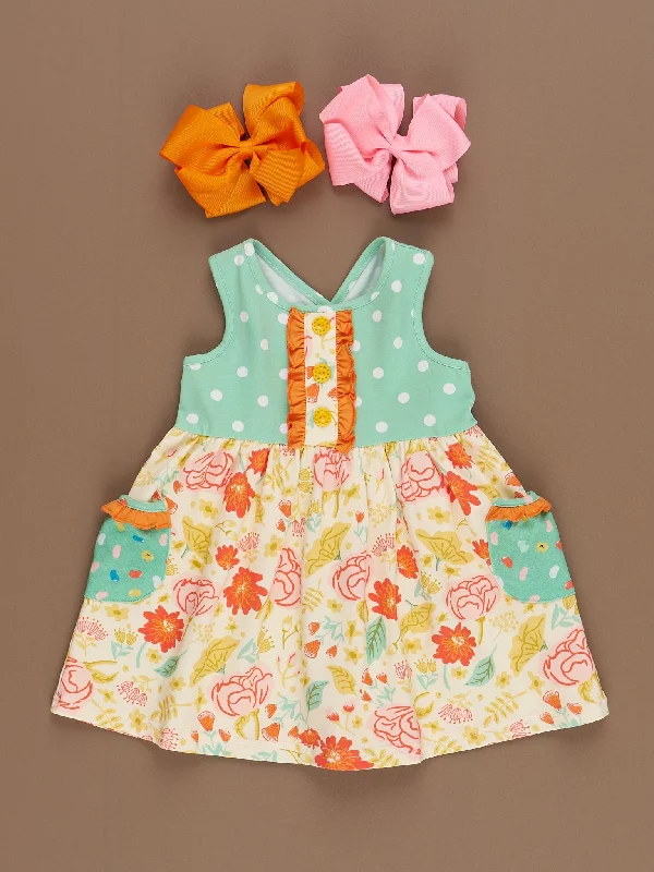 Lottie Dots Cross-Back Ruffle Dress