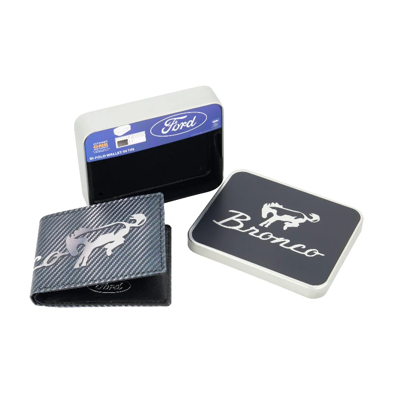 FORD BRONCO LOGO Bifold Wallet, Slim Wallet with Decorative Tin for Men and Women
