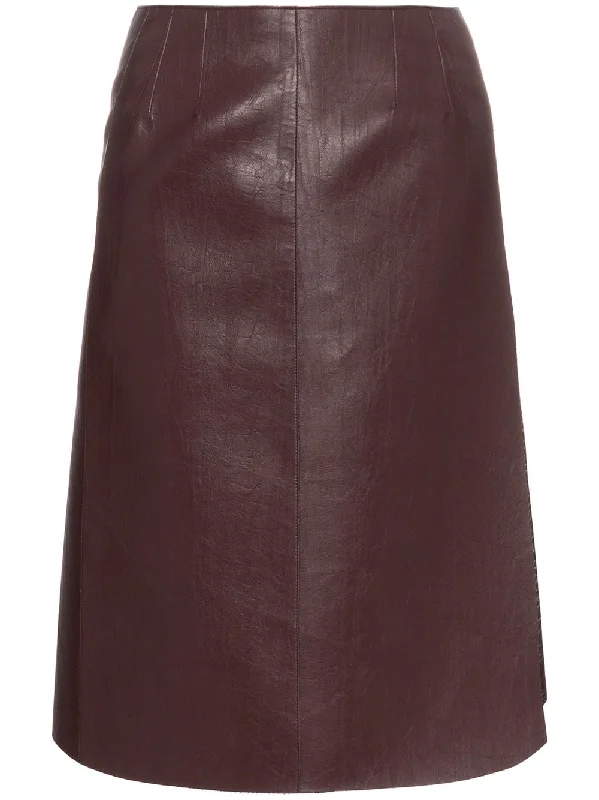 high waisted faux leather wrap skirt Street style unclassified skirts
