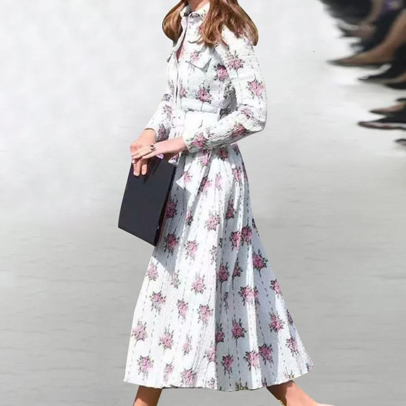 Women's Spring Casual A-Line Long Dress With Print Halter floral dresses