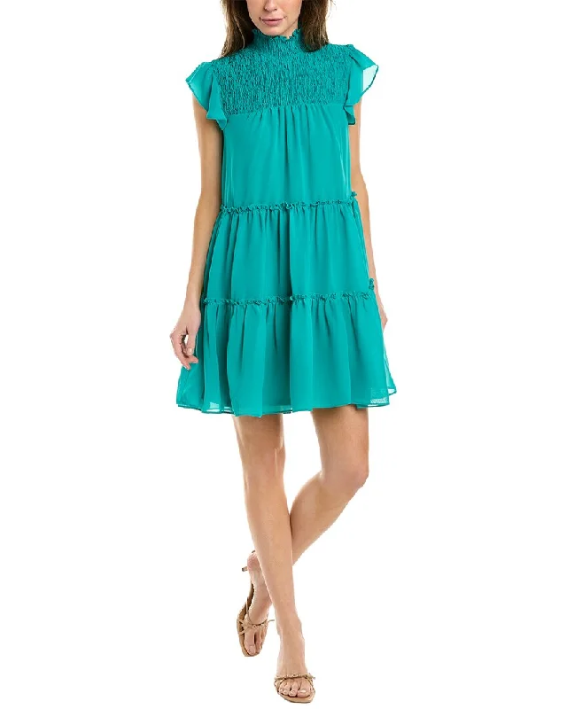MAISON TARA Smocked Mini Dress Boho Mini Skirt
