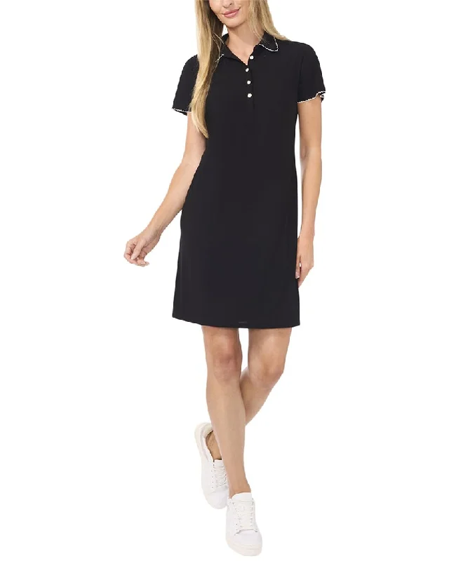 Cece Collared Center Front Placket Dress Mesh unclassified dresses