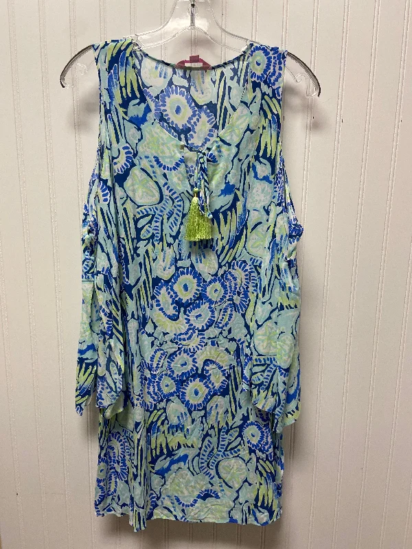 Dress Designer By Lilly Pulitzer In Blue & Green, Size: Xs Bold pattern unclassified dresses