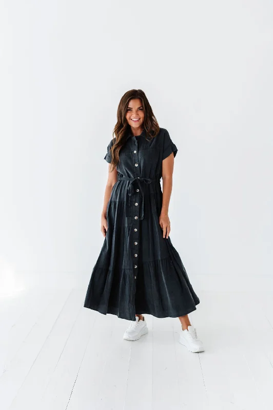 Lennox Dress in Black Cotton unclassified dresses