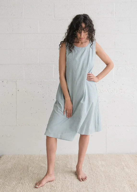 Narmada Dress - Handwoven Cotton - Aqua Holiday unclassified dresses