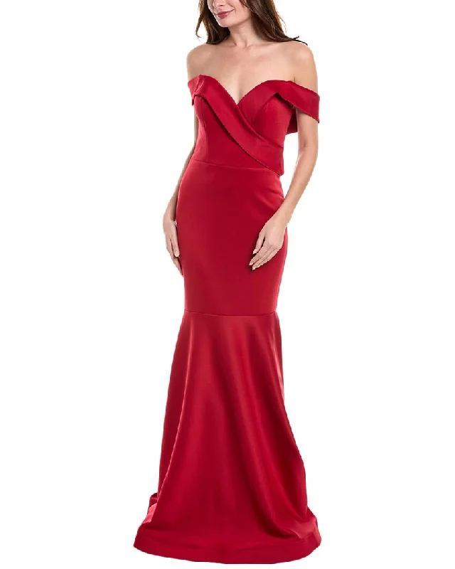 Rene Ruiz Off-The-Shoulder Mermaid Gown Dark color unclassified dresses