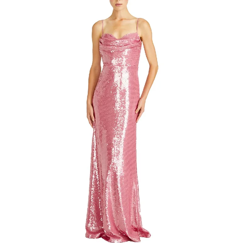 Womens Cowl Neck Full Length Evening Dress Denim unclassified dresses