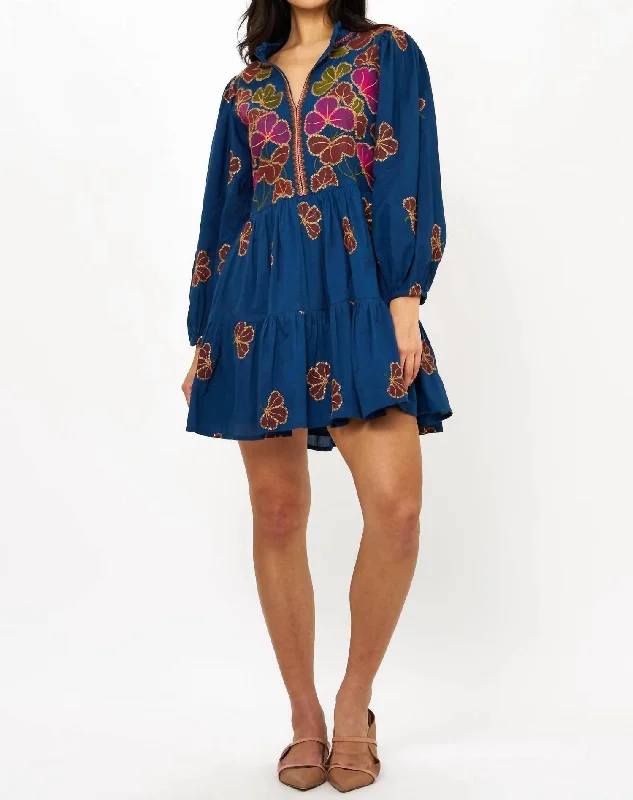 Yoke Dress In Blue Almay Bright color unclassified dresses